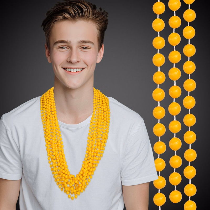 Yellow Mardi Gras 33" Beads