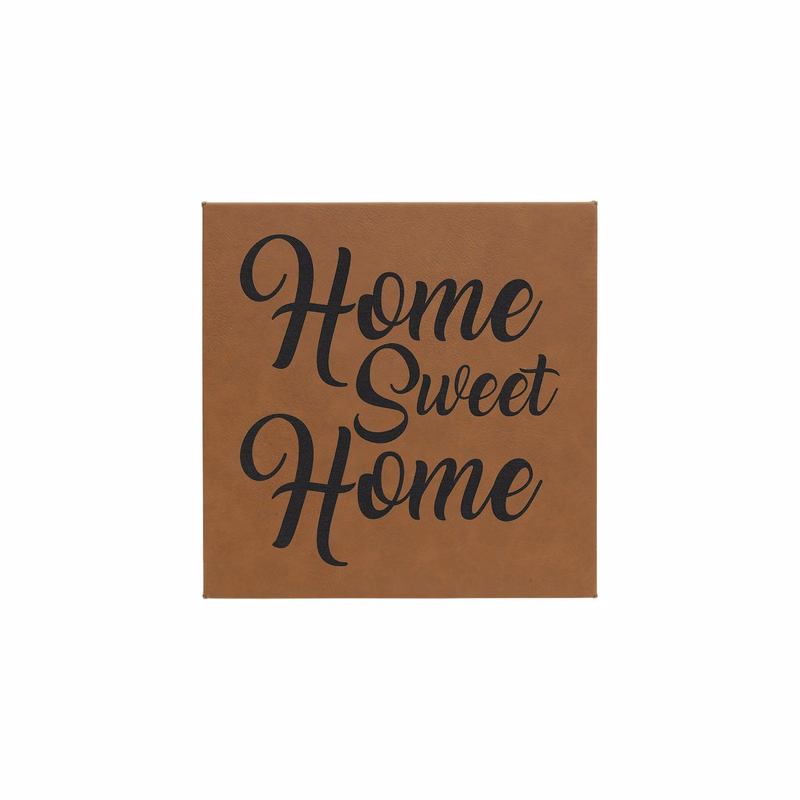 10" x 10" Dark Brown Leatherette Wall Decor