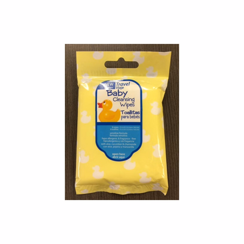 Baby Cleansing Wipes - Travel Size 8 Pack Hypoallergenic