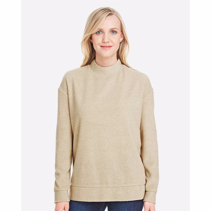 Women's Weekend Terry Mock Neck Pullover - 8428
