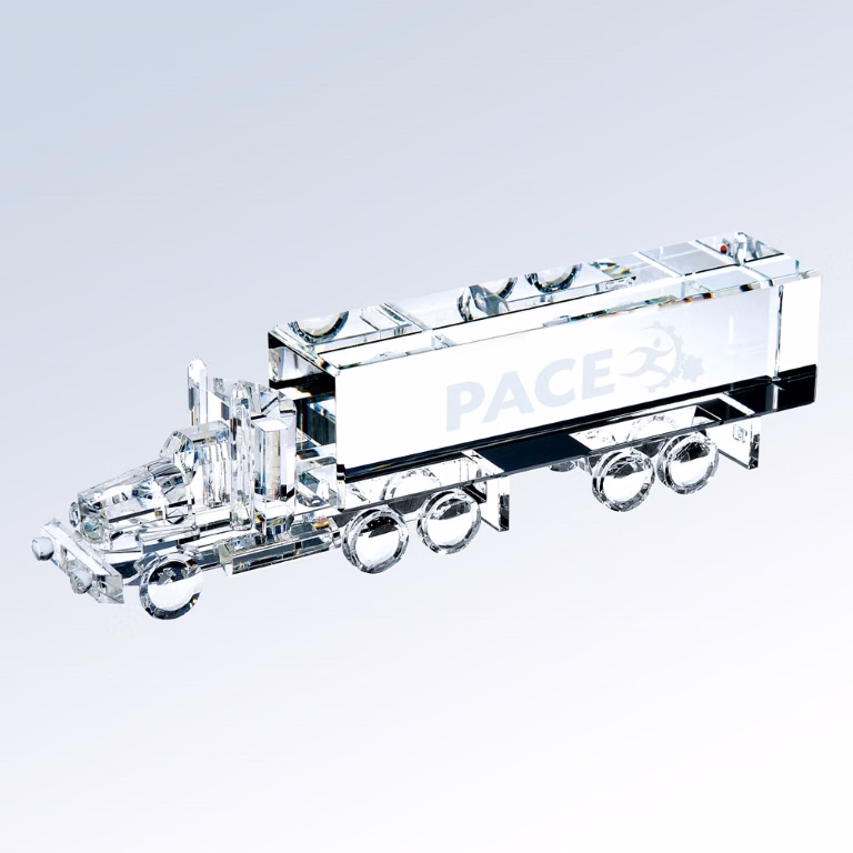 Truck Award w/18 Wheels Crystal Award
