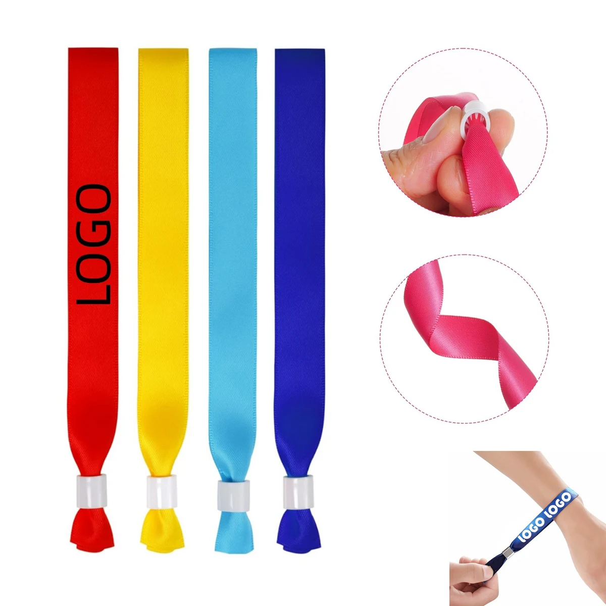 Music Festival ID Events Wristbands With Locking Bead 1
