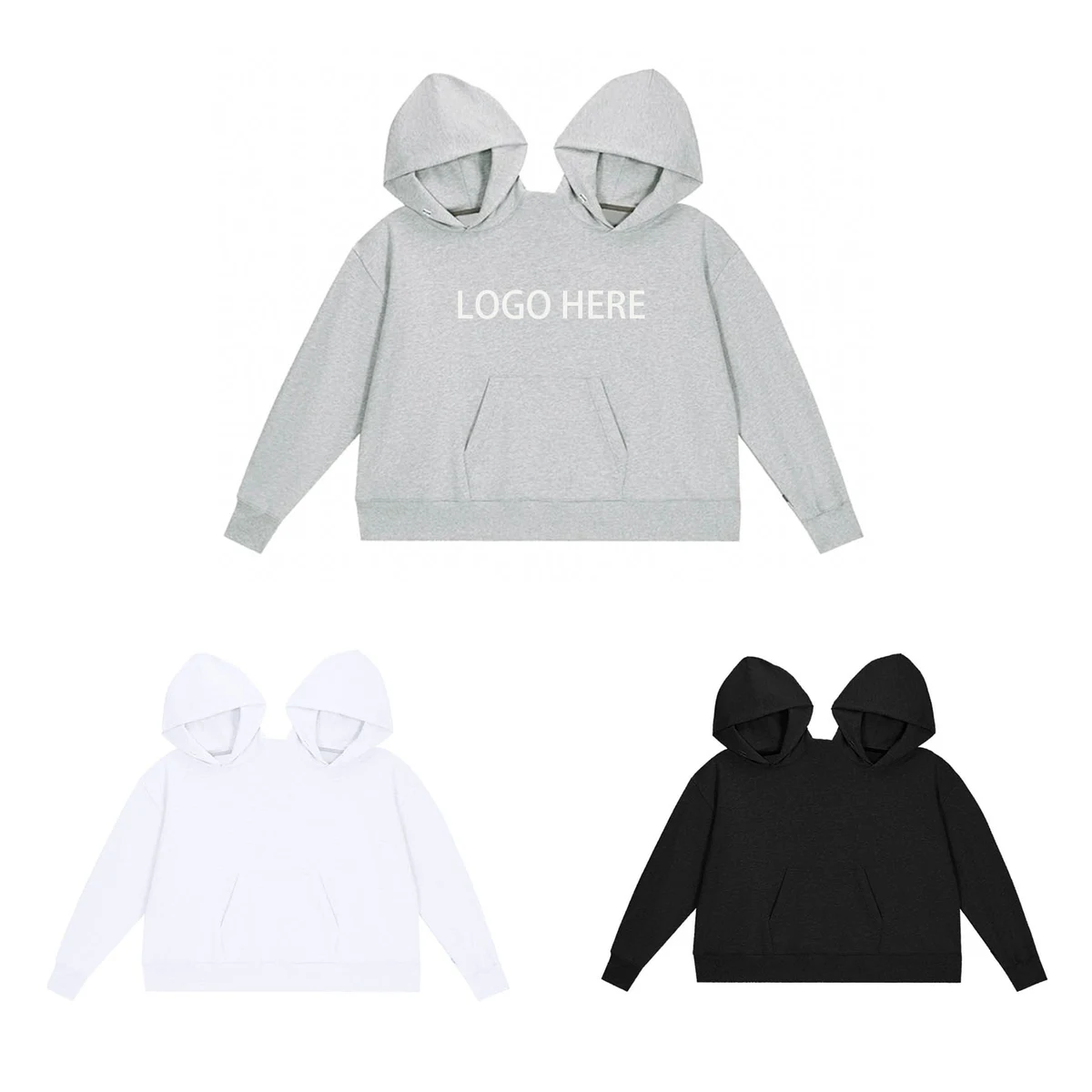Couple's One Piece Sweatshirt, custom hoodie or sweatshirt with logo imprint 1