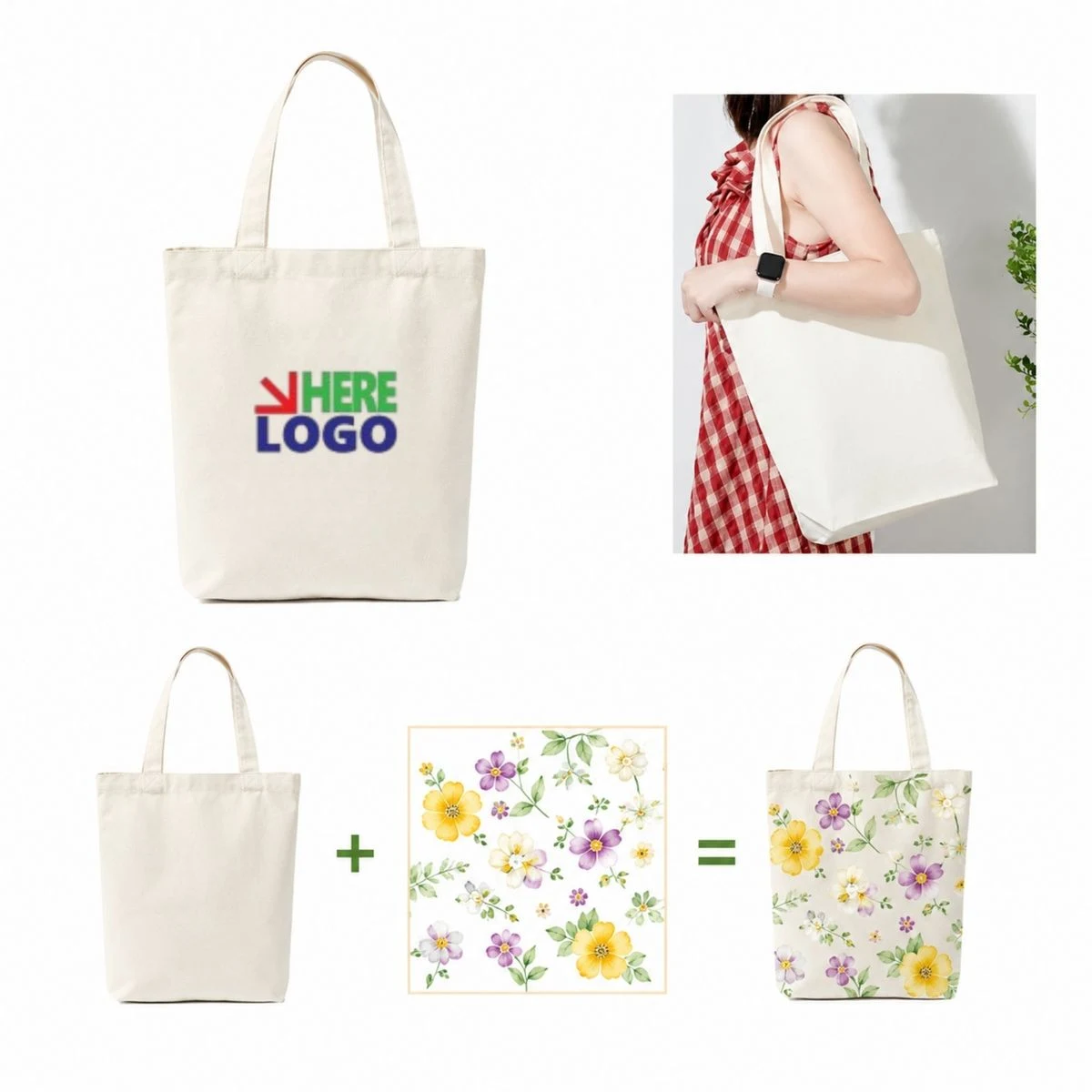 MOQ20 Canvas Bag, custom tote bag with logo imprint 1
