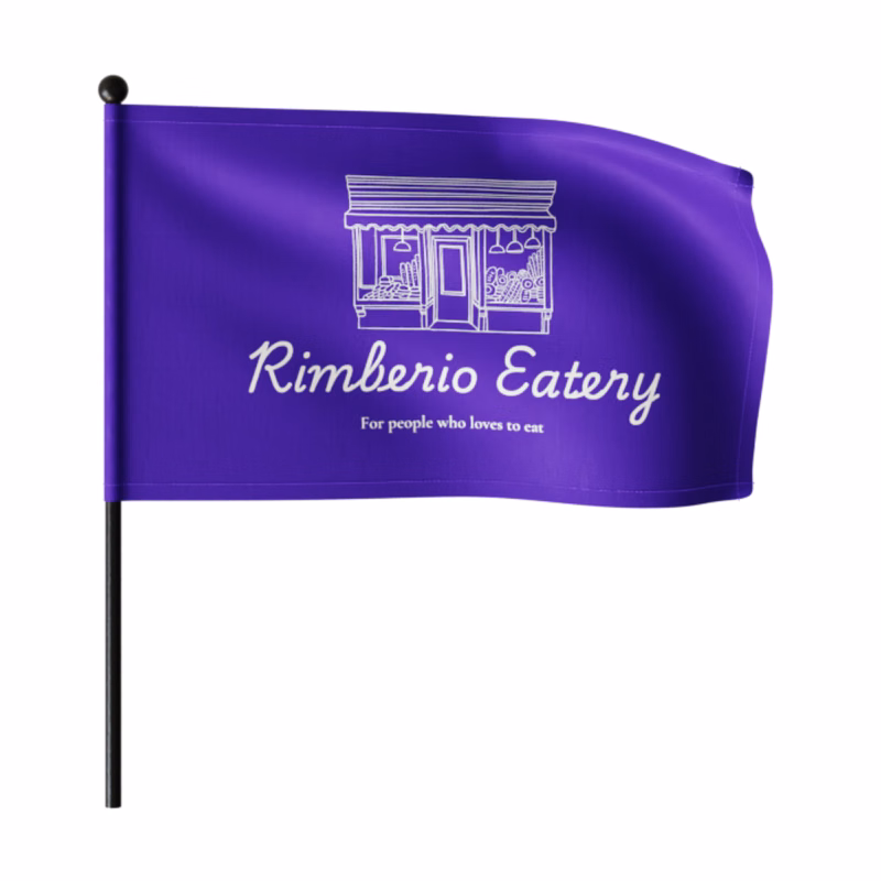 Waving Rally Flag 15 x 9" with 16" Pole