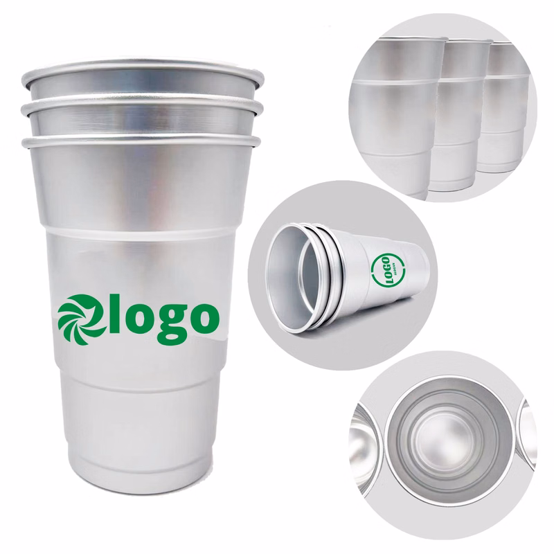 16 oz. Cold Drink Beer Mug Stadium Metal Aluminum Cup