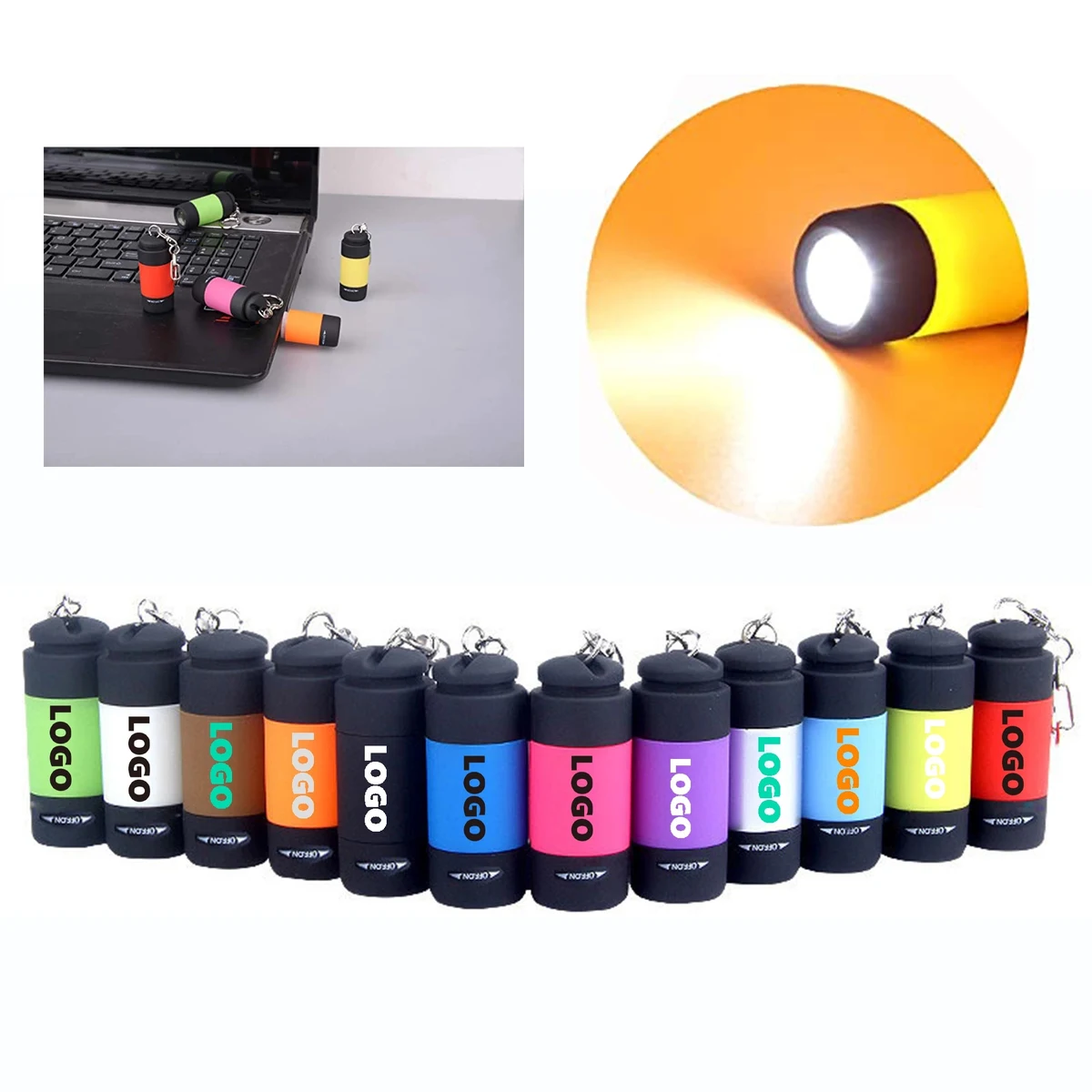 Mini USB Charging Colorful LED Flashlight 1