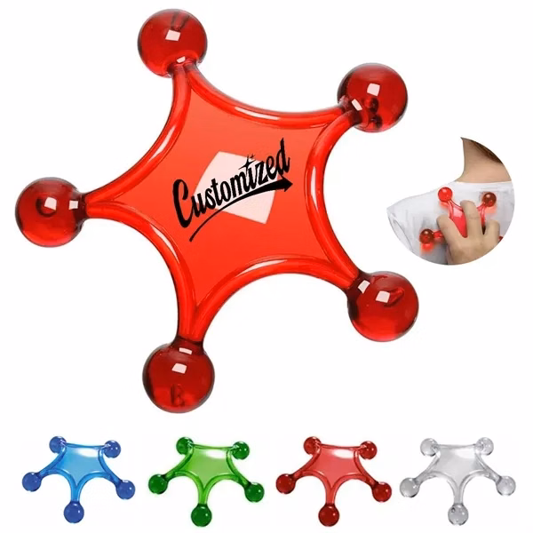 Custom Star-Shaped Handheld Massager with Pressure Nodes — Wellness Promo Tool