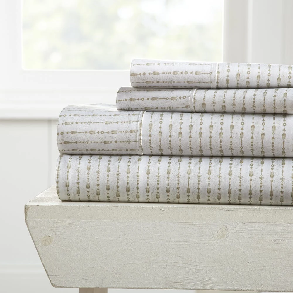 Bed Sheet Sets - Sage Full Arrow Design 4 Set 1