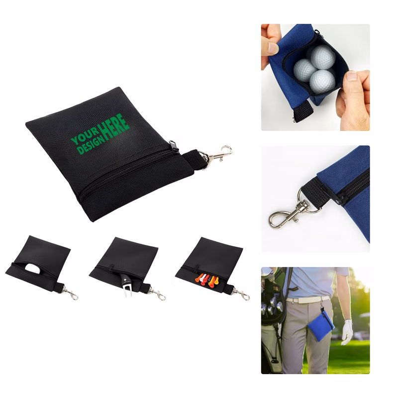 Portable Golf Nylon Ball Bag with Waist Clip