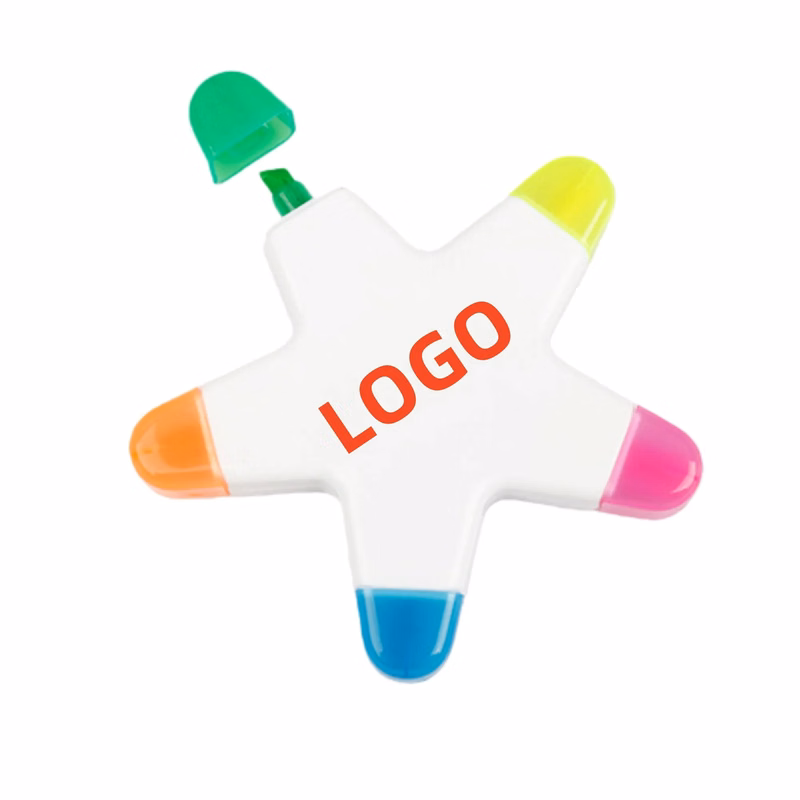 Star Shaped Highlighter 5 Colors Maker Multi-Color Pens