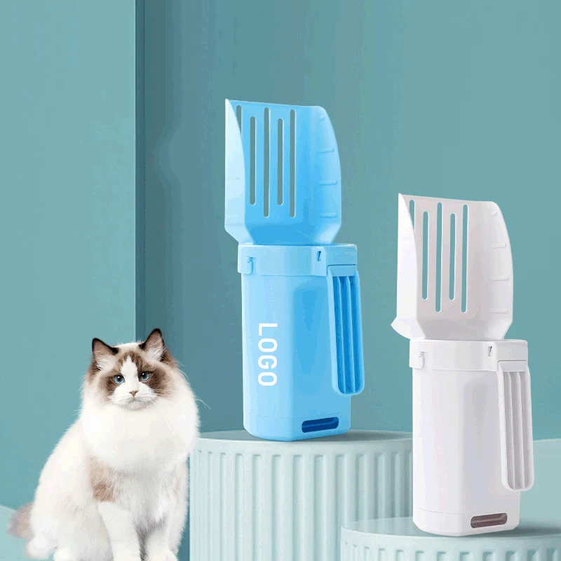 Cat Litter Scooper with Holder/ Cat Poop Shovel with Waste Container 1