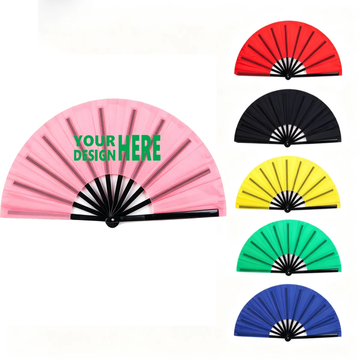 Custom Large Folding Hand Fan For Events & Dance 1