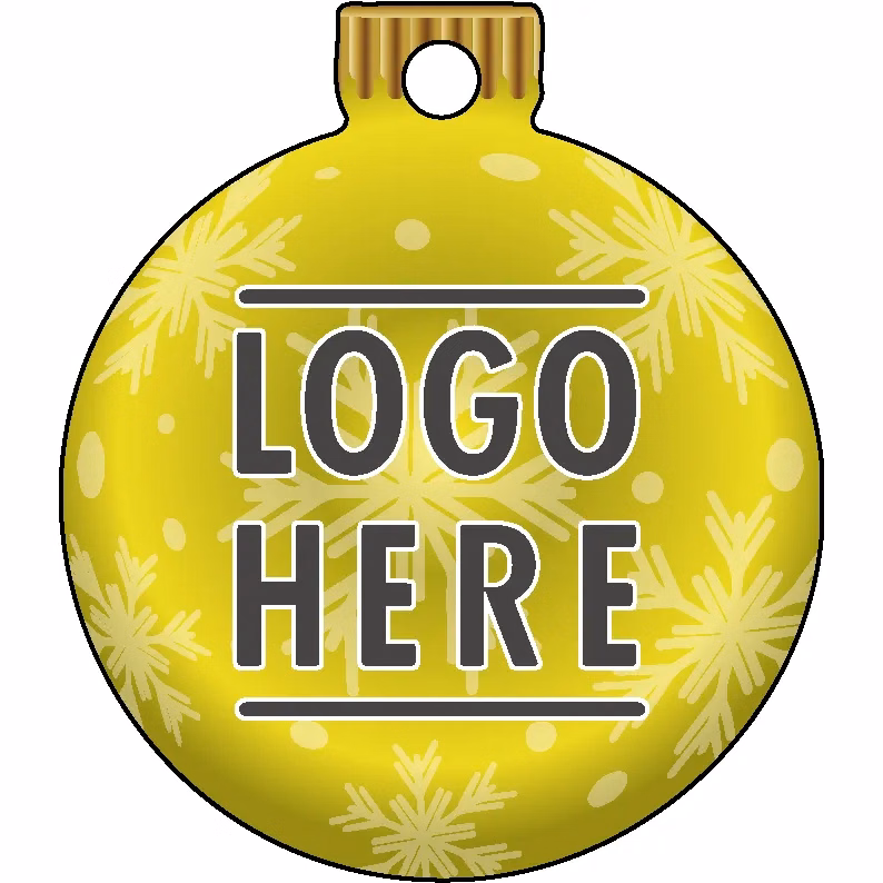 1/4" Recycled Wood Ornaments-Bulb 2 - Snowflake - Yellow