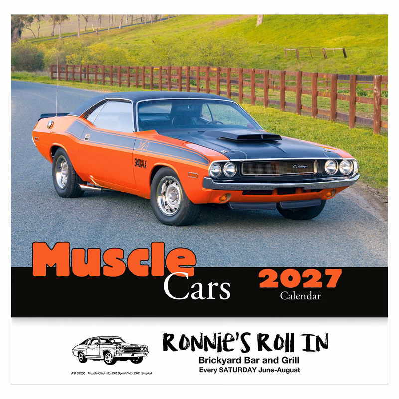 Muscle Cars Wall Calendar: 2027 Stapled