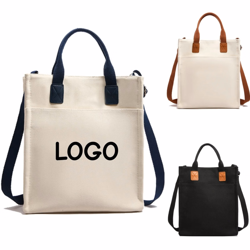Womens Canvas Tote Crossbody Shoulder Bag