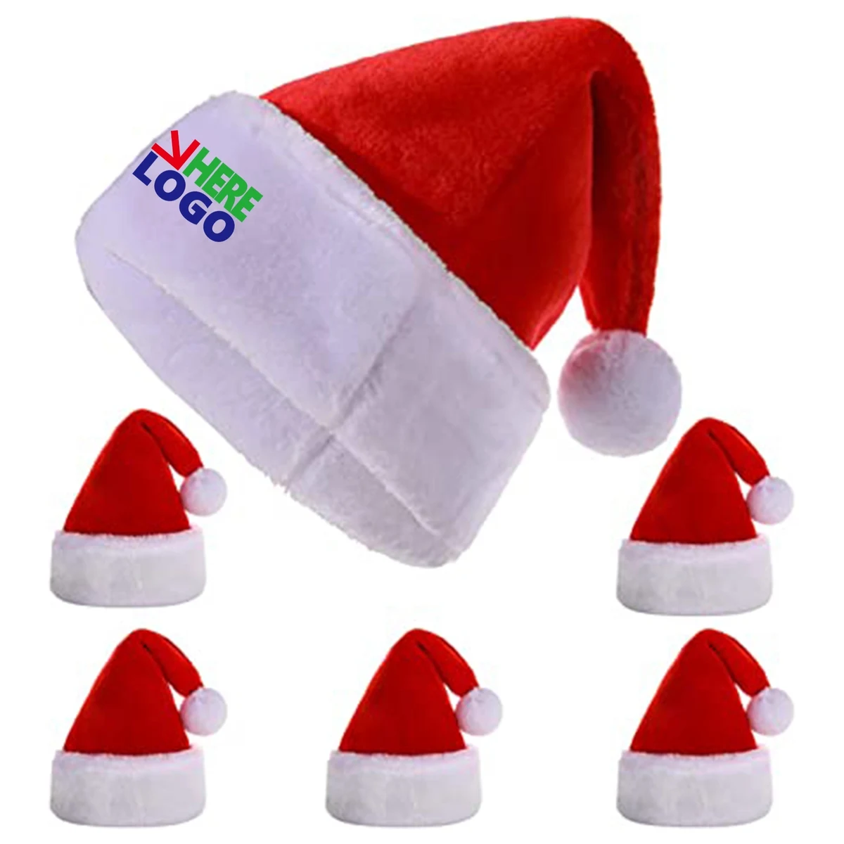 Unisex Classic Soft Plush Santa Hat MOQ 50pcs 1