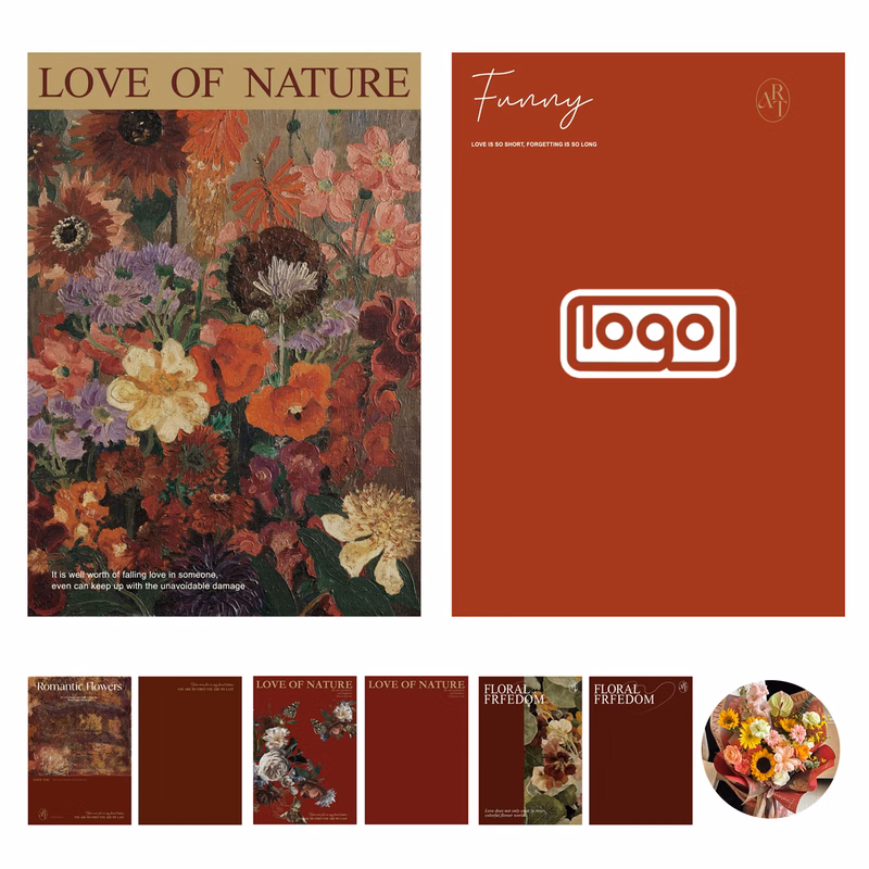 Oil Painting Style Flower Wrapping Paper