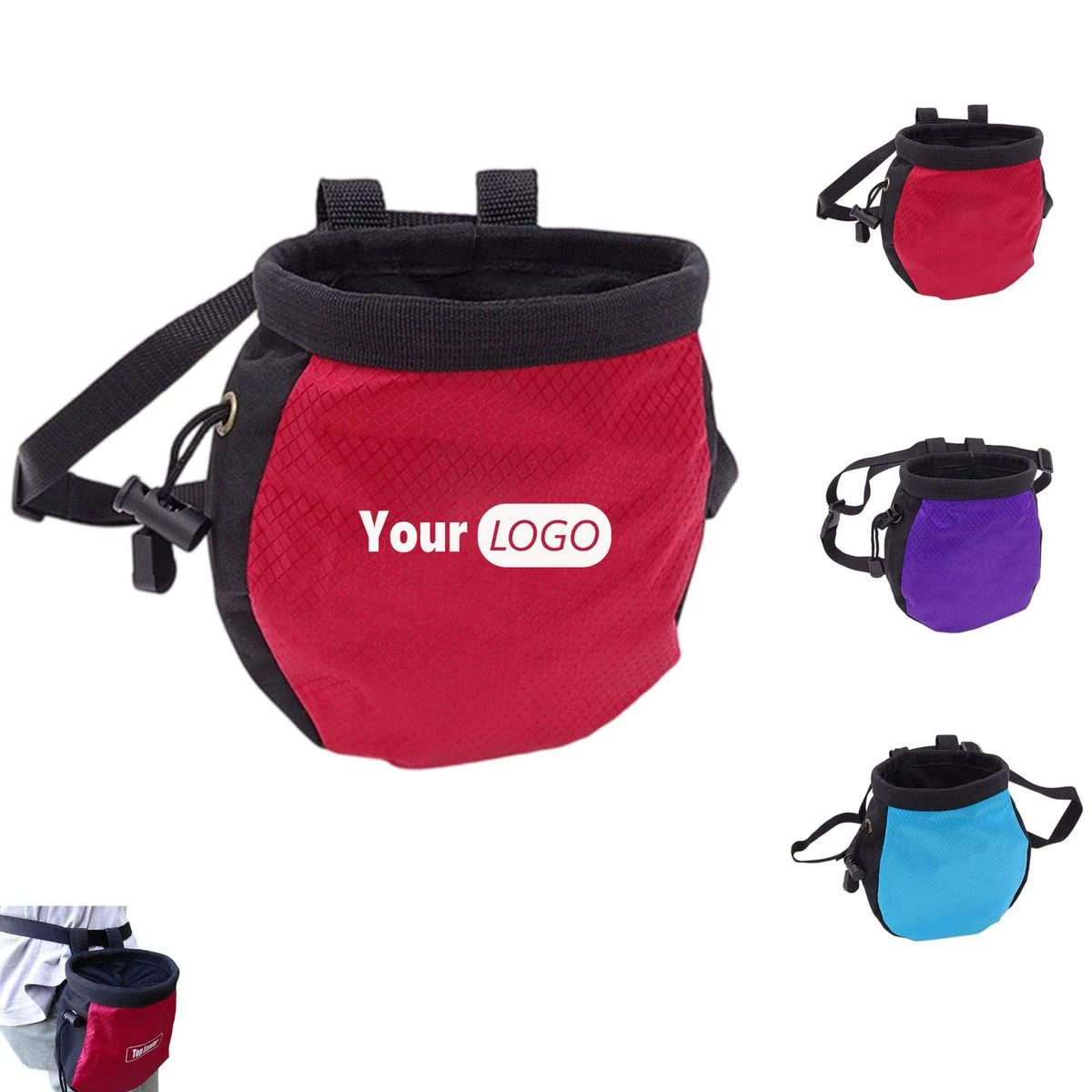 Rock Climbing Chalk Bag With Adjustable Waist Belt 1