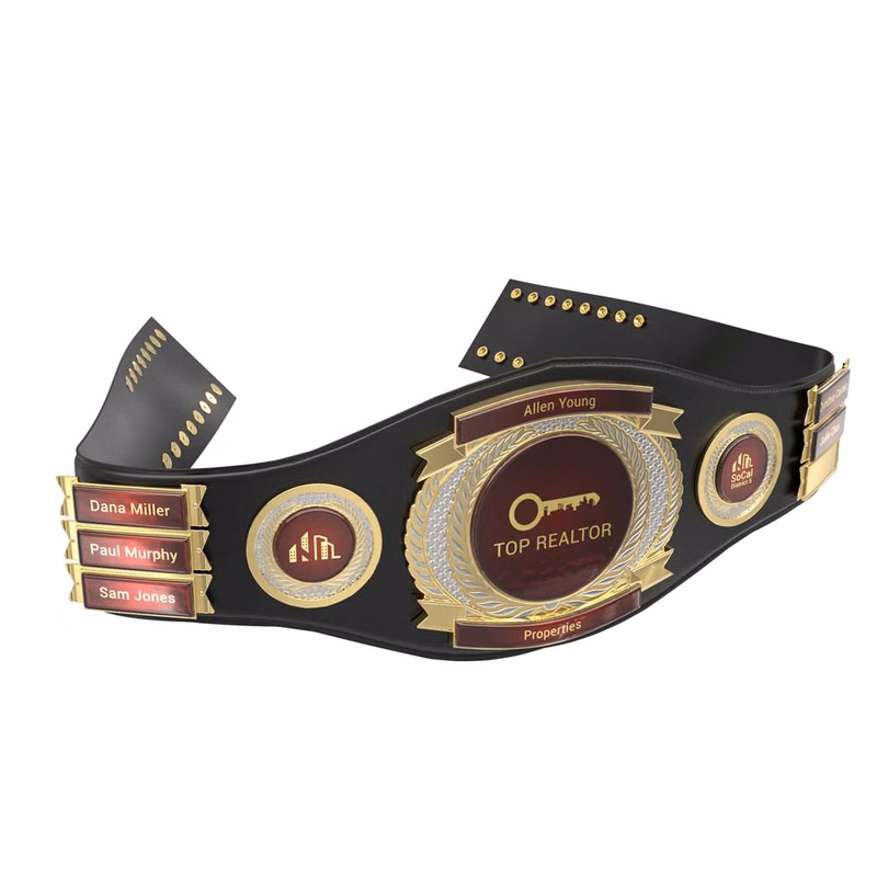 Championship Belt With Medallions And Name Plates