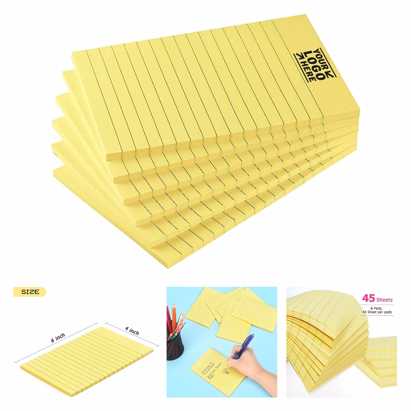 4" x 6" 45 Sheets Lined Sticky Notes with Lines
