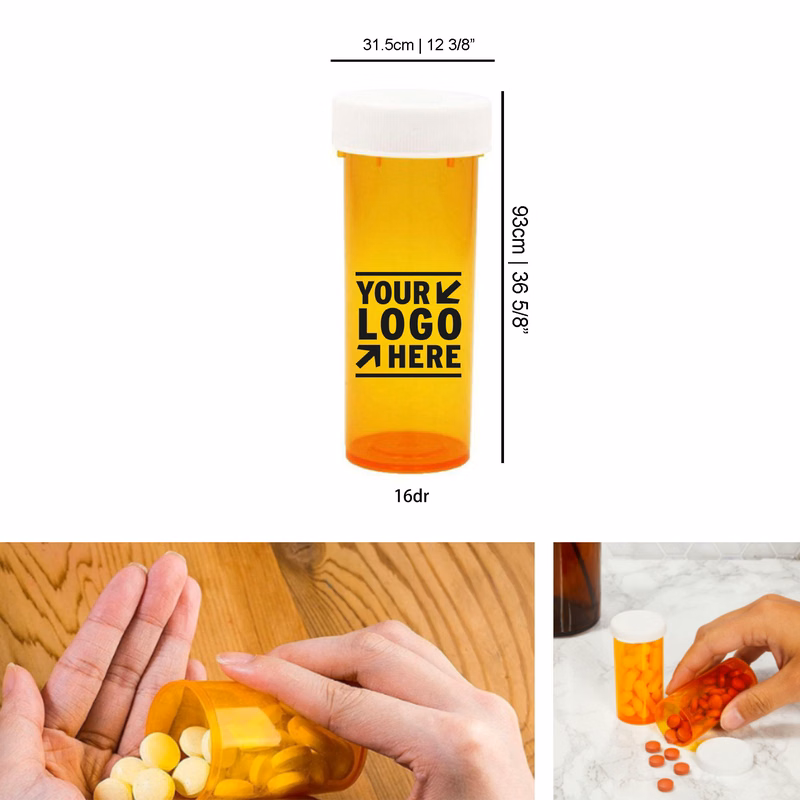 16dr Reusable Empty Prescription Pill Bottles