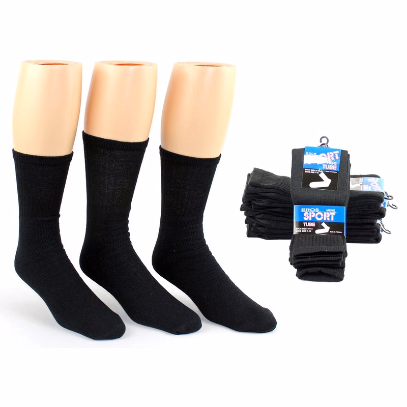 Men's Tube Socks - Black Size 11-13