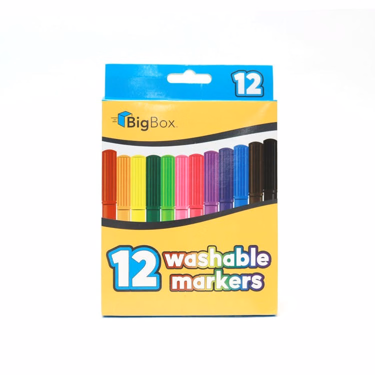 BigBox Washable Fine-Tip Markers 12ct
