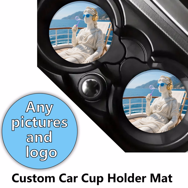 Anti-Slip Car Cup Mats, Customizable to any picture