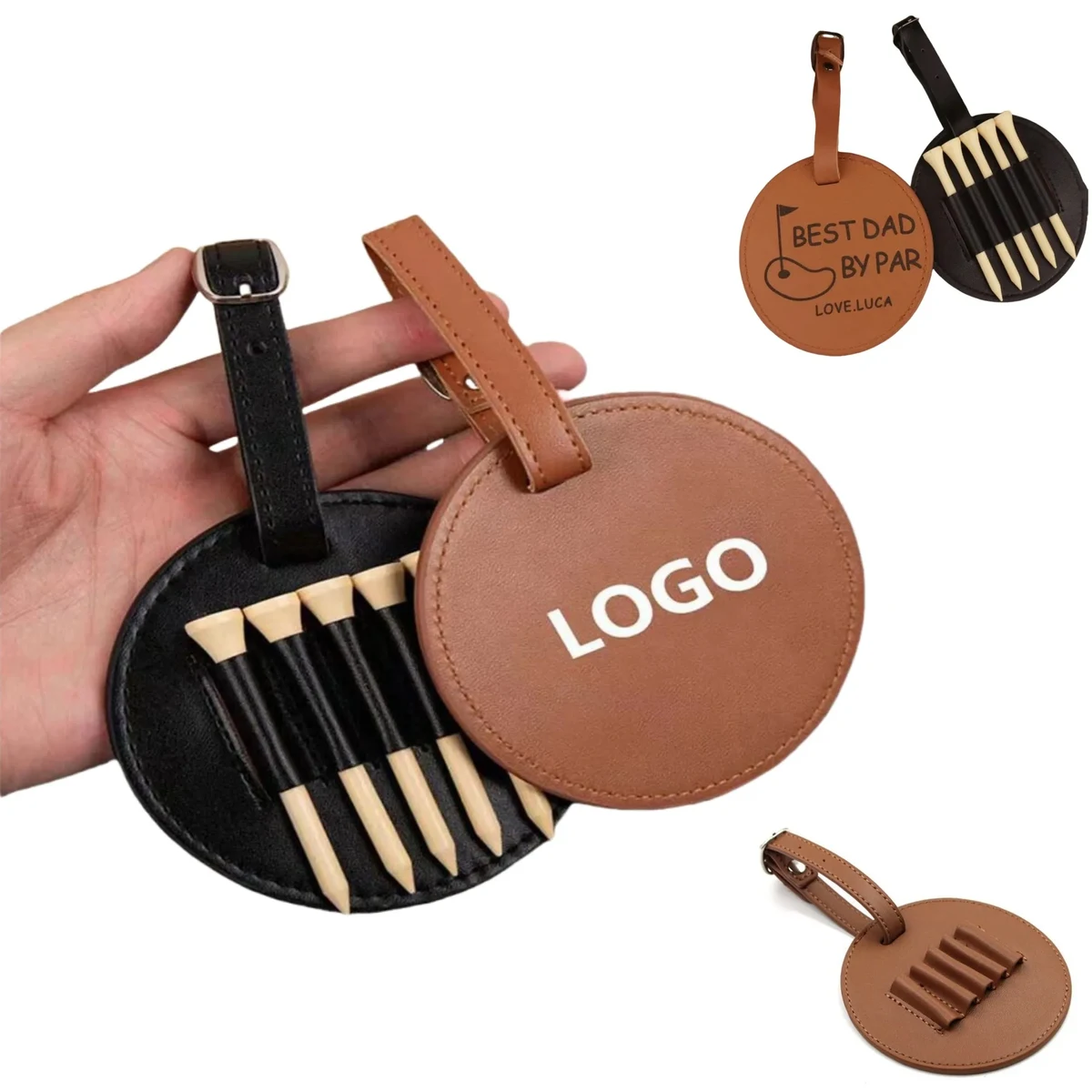 Leather Golf Tees Holder for Bag Belt 1