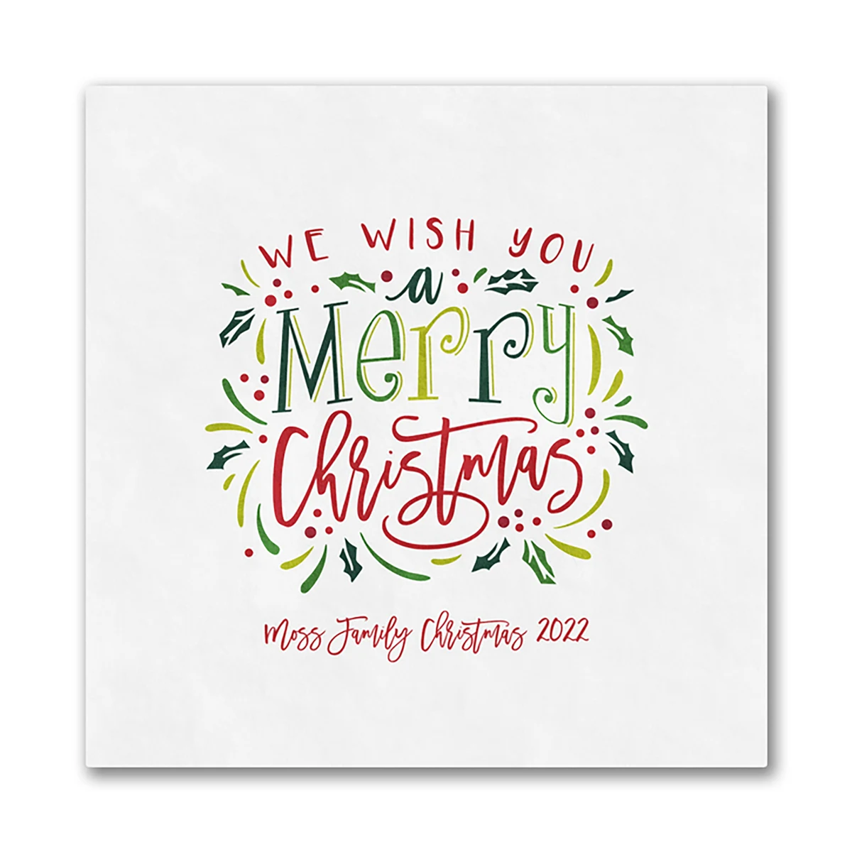 Holiday Typography Luncheon Ooh La Color Napkin 1
