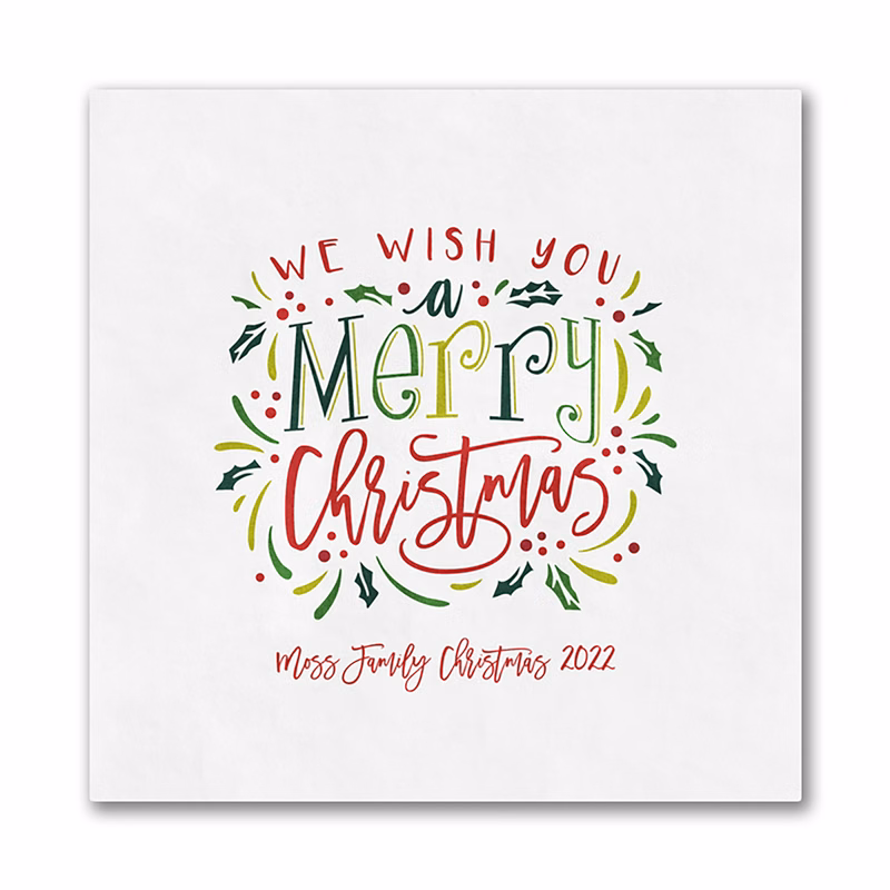 Holiday Typography Luncheon Ooh La Color Napkin