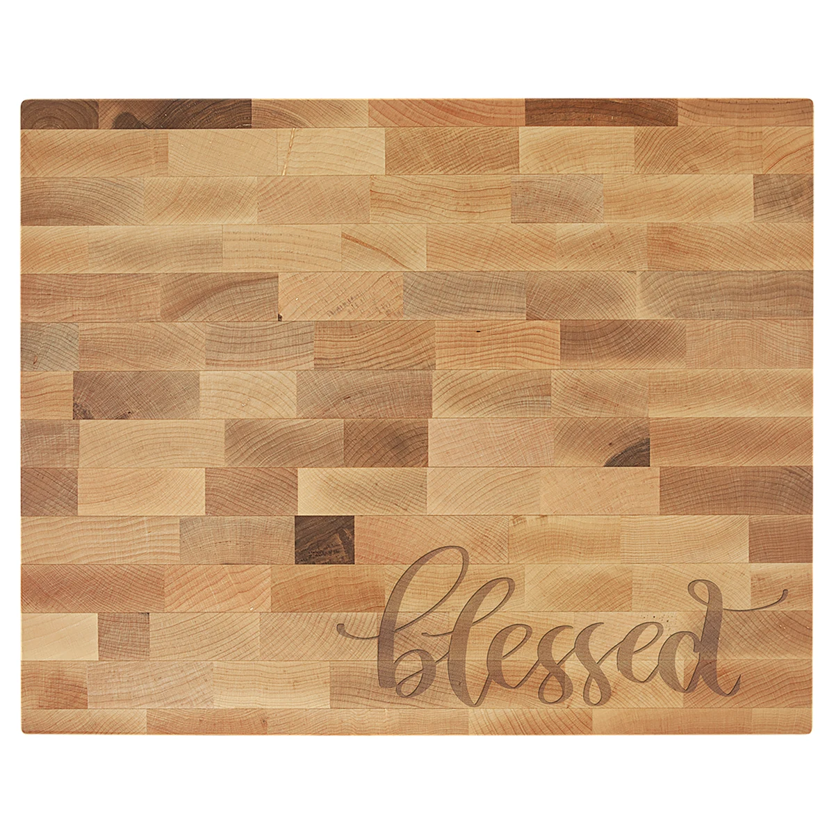 16" x 13" Multi Brown X 1 1/2" Maple Butcher Block Cutting Board 1