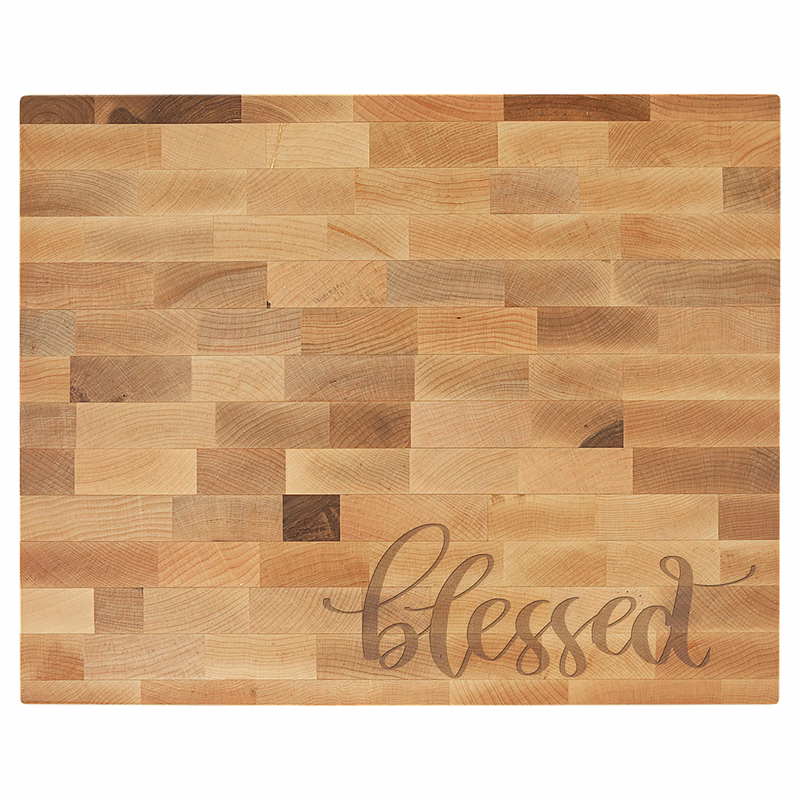 16" x 13" Multi Brown X 1 1/2" Maple Butcher Block Cutting Board