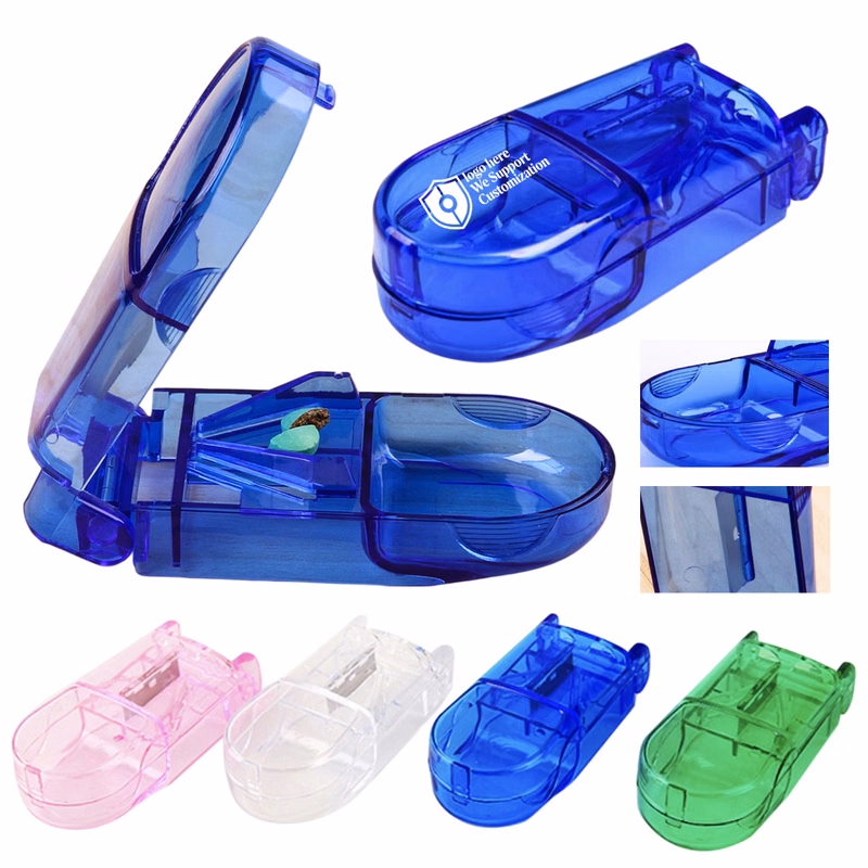 Portable 2-in-1 Transparent Pill Box & Pill Cutter