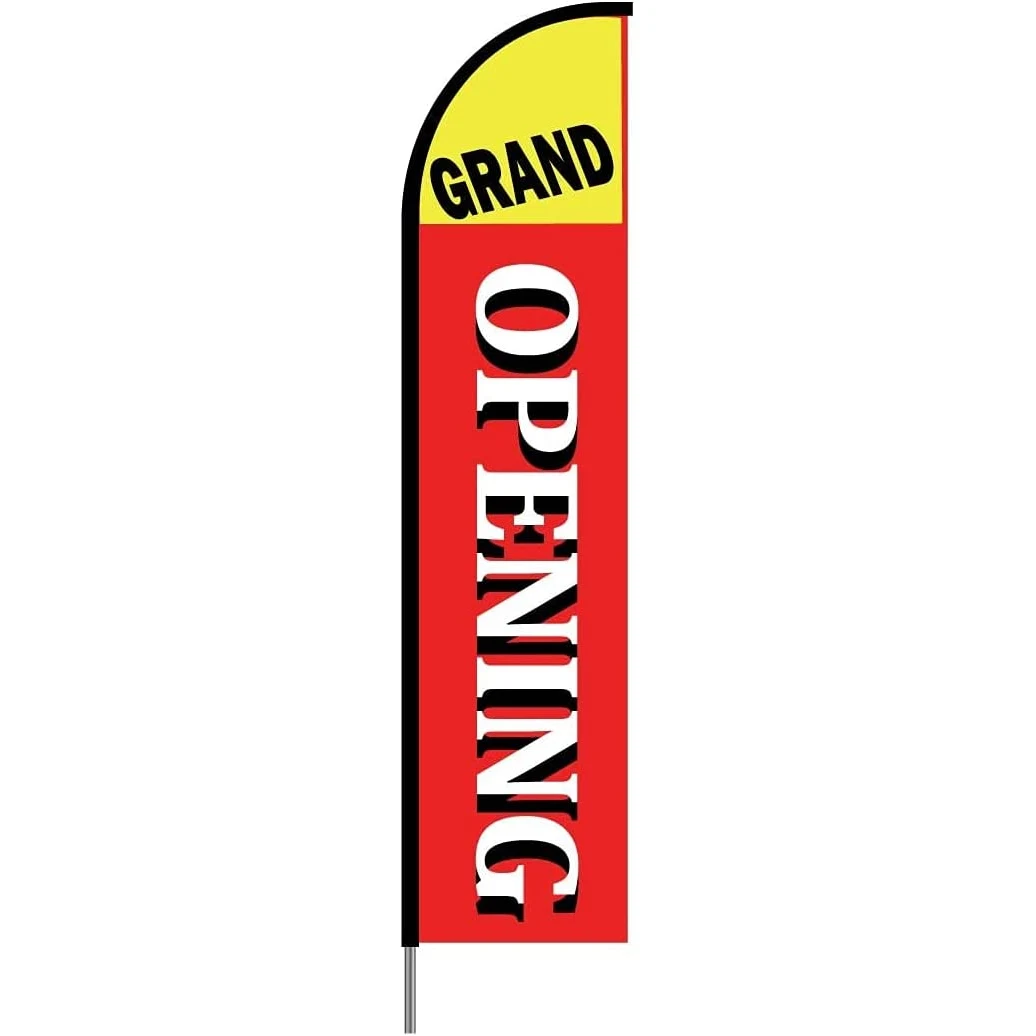 Grand Opening(Red) Flag Kit 15' Feet Feather Flag Sign sale flag Outdoor Banner 1