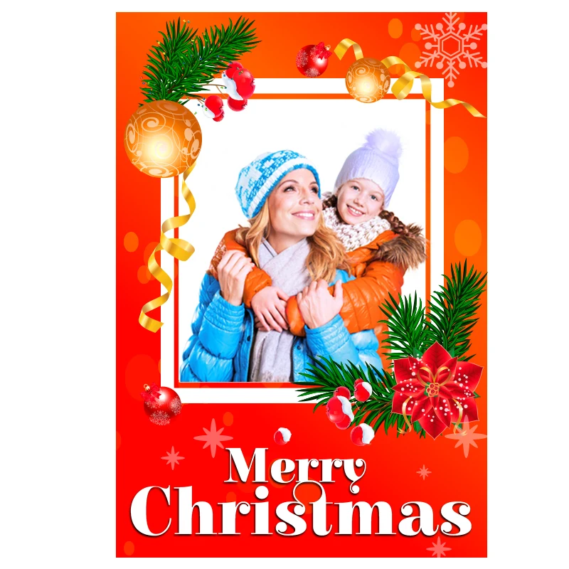 Merry Christmas Selfie Frame Photo Booth and Picture Frame Props For Celebrations & Parties 2"W x 3" 1