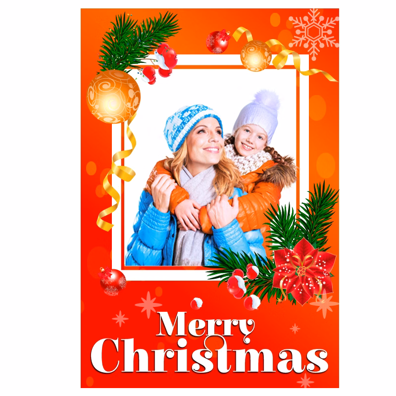 Merry Christmas Selfie Frame Photo Booth and Picture Frame Props For Celebrations & Parties 2"W x 3"