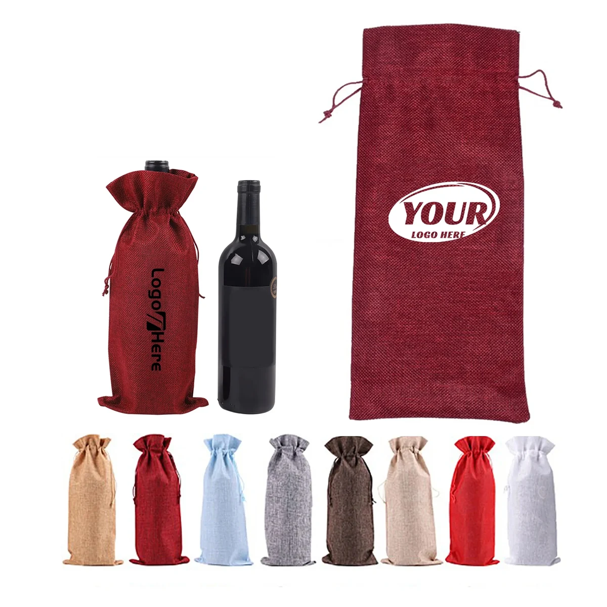 Wine Bottle Drawstring Bags 1