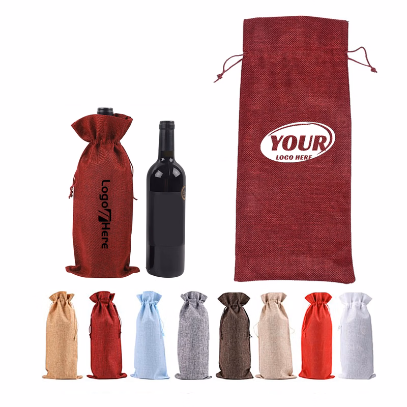 Wine Bottle Drawstring Bags