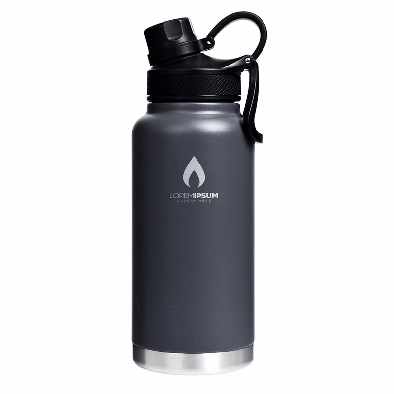 Stainless Steel Sports Water Bottle with Straw Lid Dustproof, 3 Lids, 24/32/40/64 oz BPA Free Vacumm