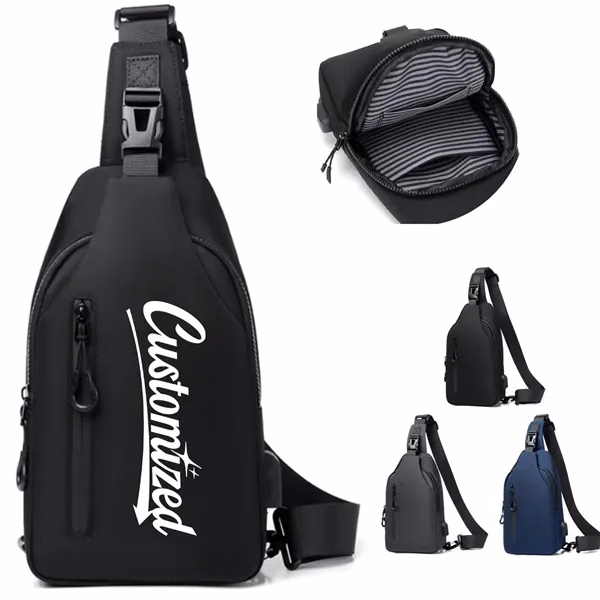 Custom Crossbody Sling Bag with USB Charging Port — Tech Worker Mobile Essentials