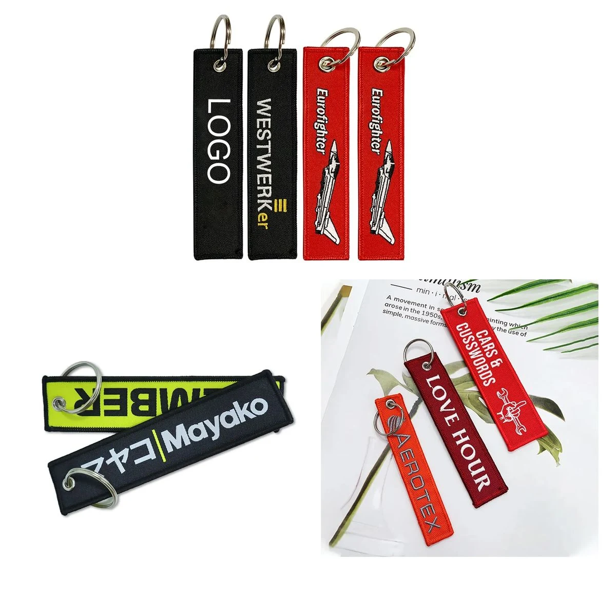 MOQ50 Double-sided Embroidery Keychain 1