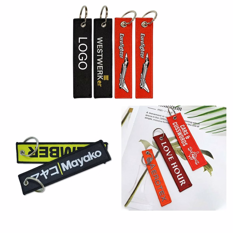 MOQ50 Double-sided Embroidery Keychain