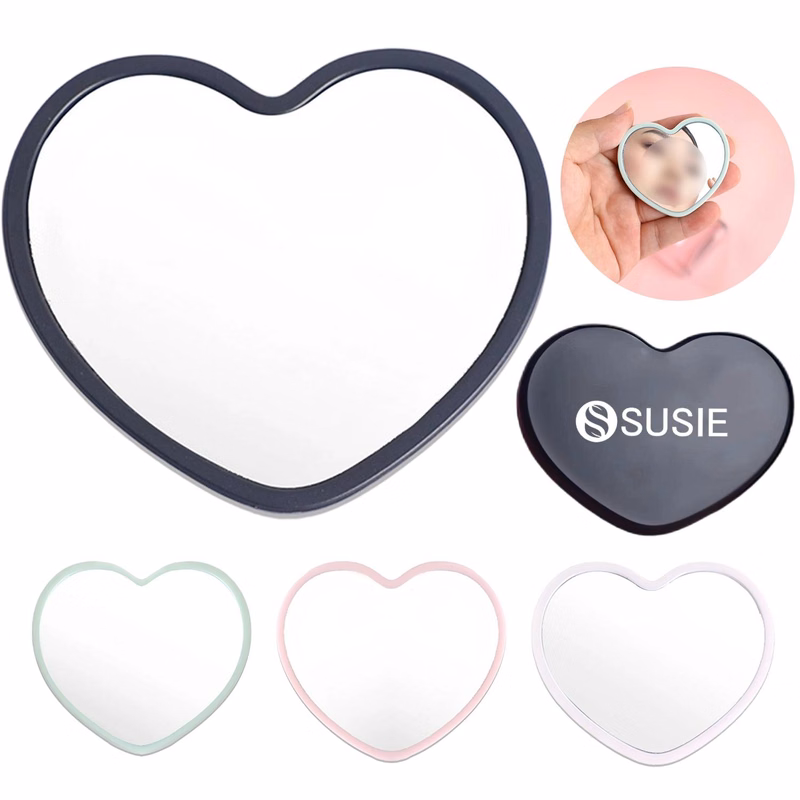 Plastic Makeup Heart Shaped Mirror
