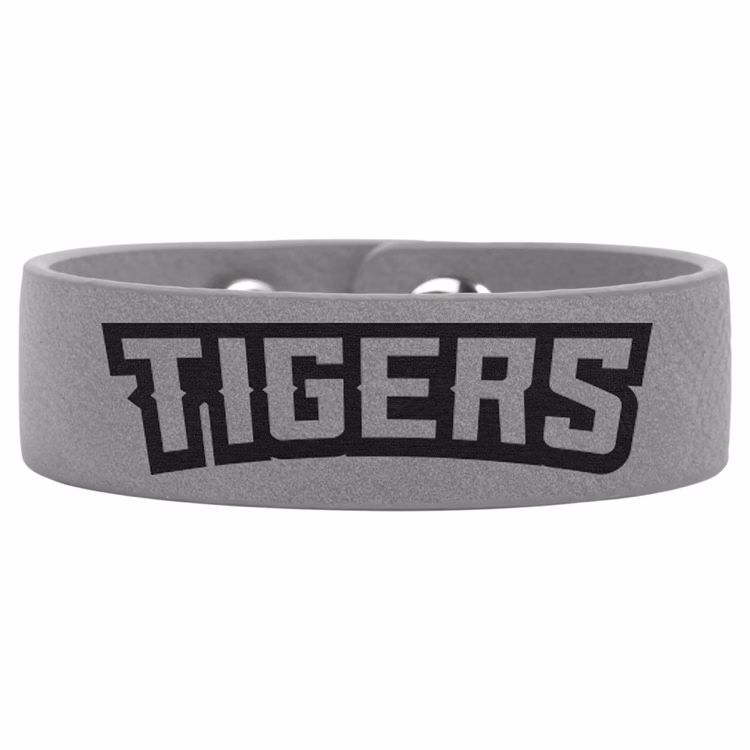 8 1/2" x 3/4" Gray Leatherette Youth Cuff Bracelet