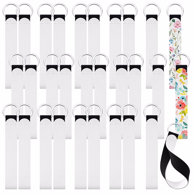 Neoprene Wristlet Key Chain Lipstick Holder