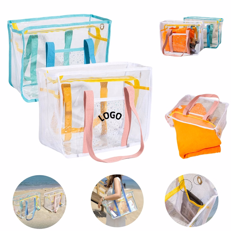 Large Capacity PVC Zipper Tote Beach Clear bag