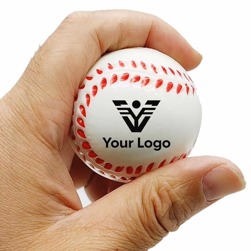 PU Leather Baseball Shape Stress Ball Reliever