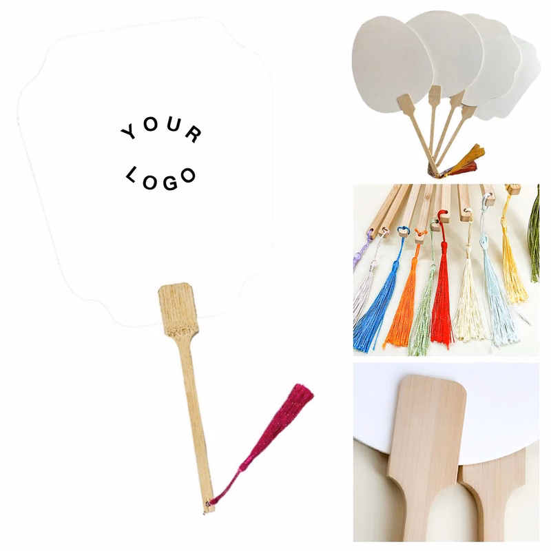 Paper Craft Fan with Wooden Handle